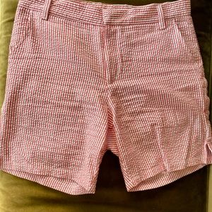 Men’s American Apparel Cotton Seersucker Red Shorts Size 34